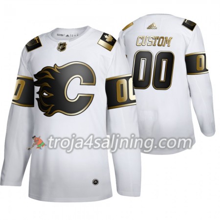 Calgary Flames tröja Customized 2019-2020 Adidas Golden Edition Vit Authentic - NHL Tröjor Herr